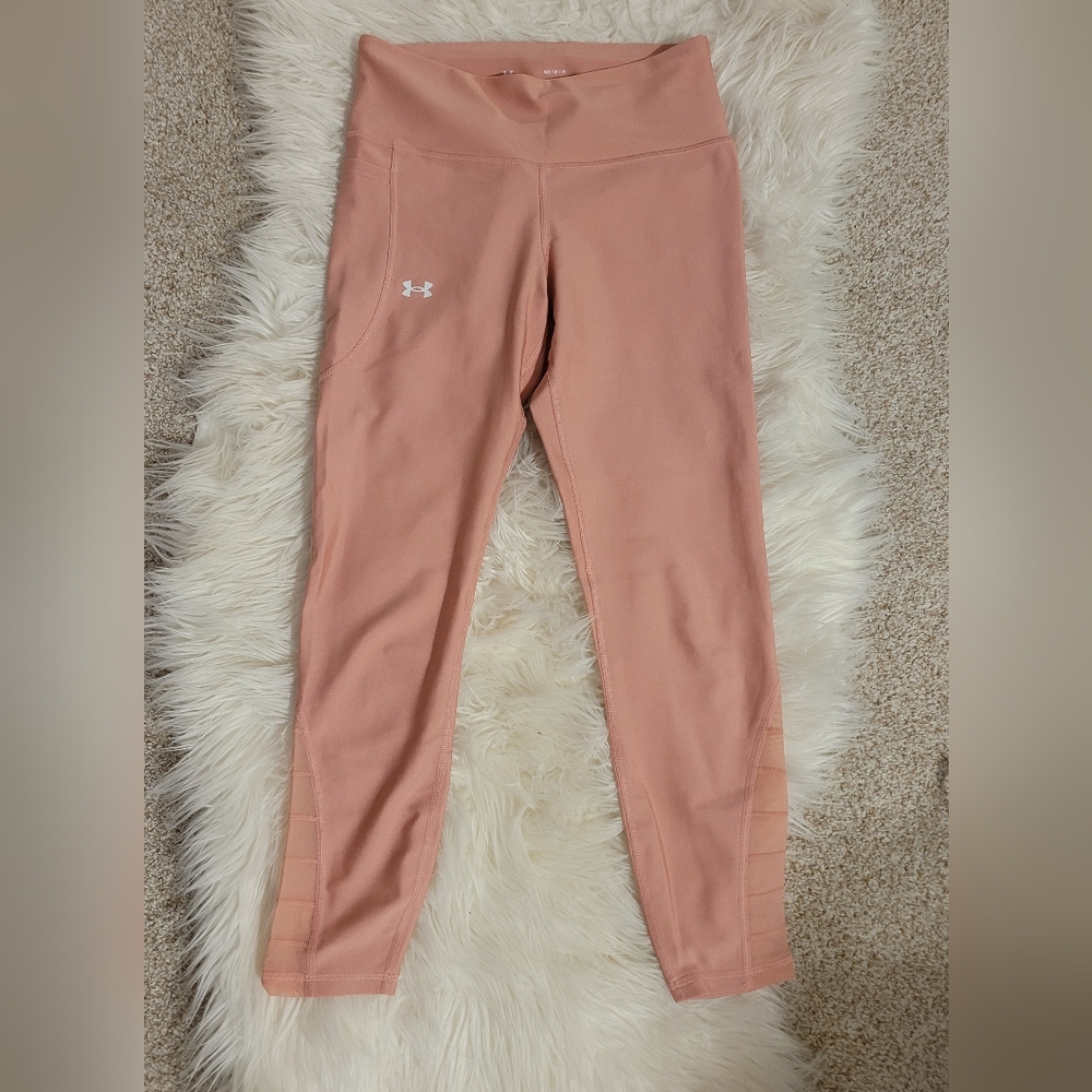 Under Armour HeatGear Ankle Leggings in Pink Clay